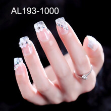 (Al193-1000) 24pcs Acrylic French Nails for Wedding Party