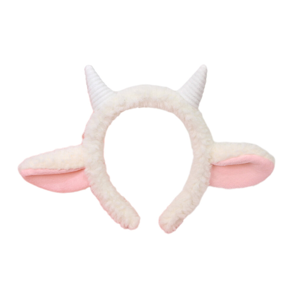 Unisex New Year Celebration Hairhoop Plush Sheep Ear Hairband Funny Headhoop Costume Headdress Child Adult Halloween Headwear