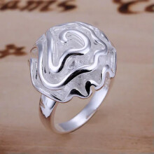 925er Silber Modeschmuck Krone Schmetterling Ring Herren Ring Damen Ring #6 #8 #8 #9 #10-Rose Flower-R005-#8