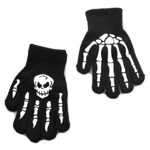 Άνδρες Γυναικεία Ha110ween Skeleton Sku11 Γάντια με Μισό Δάχτυλο που Λάμπουν στο Σκοτάδι 1