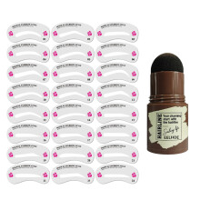 Augenbrauen-Stempel-Set mit 24 Augenbrauenkarten, Natürliche Farbe, Tragbares Formschablonen-Werkzeug
