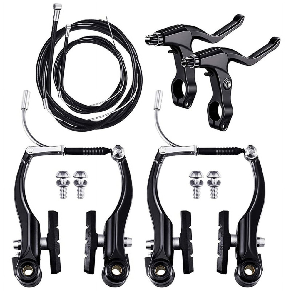 Complete Bicycle Mountain Bike Set,V Brake + Outer Cables + Lever + Front&Rear Bike Brake Accessories