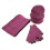 Conjunto feminino de gorro, cachecol, luvas e protetor de pescoço com forro e tela sensível ao toque. 3