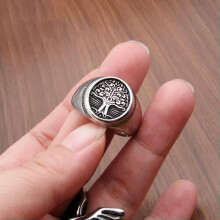 Bague Arbre de Vie en acier inoxydable, tailles 7 Ă 13