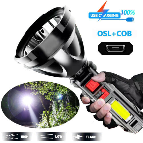 LED Flashlight Super Bright USB Rechargeable Zoomable