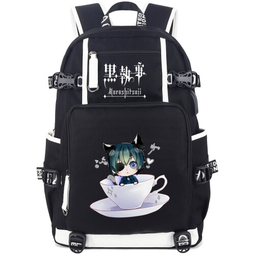 Σακίδιο πλάτης Butler Black Anime, τσάντα για φορητούς υπολογιστές, σχολική τσάντα με