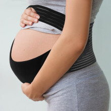 Ceinture de grossesse respirante avec soutien abdominal, noire, taille L (1 pièce)