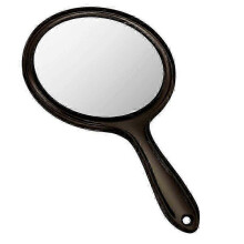 1x Double Sided Handheld Mirror, 1X/2X Magnifying Mirror with Handle, Clear Handheld Mirror, Rounded Shape Makeup Mirror