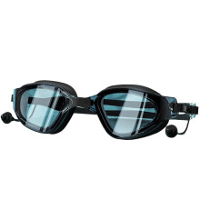Optical Swimming Goggles with Prescription -3.5 Dioptres, Anti-Fog, UV Protection, Nose Bridge, Ear Plugs, Black