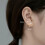 Solitaire CZ Stud Sterling Silver Screw Back Stud Earrings A1533-Gold-3mm 7