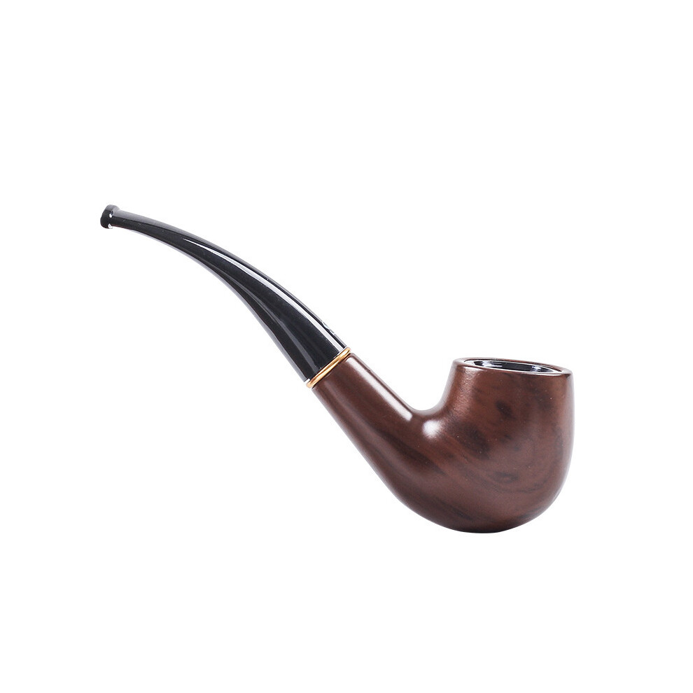 Grain Ebony Wooden Tobacco Pipe For Men, Hand Carved Smoking Pipe Gift With Classic Detachable Design