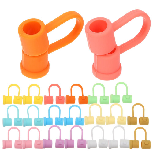 24pcs Reusable Straw Cover Cap Silicone Straw Tip Covers Drinking Straw Protective Caps 1