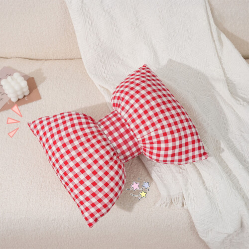 Bowknot Sofa Cushion Pink 15x12in Plush Throw Pillow 2