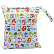 Wetbag Cloth Nappies, Reusable Changing Bag, Washable Wet Bag for Toddlers, Travel, Gym (Owl)