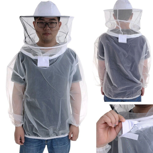 Hat Mesh Veil Smock Beekeeper Beekeeping Anti-Bee Half Body Protective Clothes (one type) 2