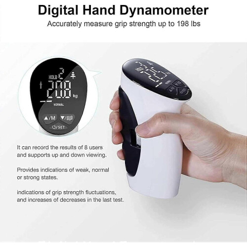 Grip Strength Trainer with LED Display Meter, Digital Hand Dynamometer, Automatic Capture, Electronic Hand Grip Strengthener, USB Charging 2