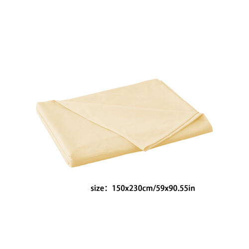 Drap-housse jaune en coton 150 x 230 cm, taille simple étendue 2