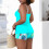 Γυναικείο μαγιό Tankini με τροπικό σχέδιο σε σχήμα φύλλου, σετ δύο τεμαχίων, για 4