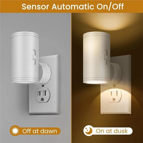 Night Lights Plug Into Wall Dimmable LED Wall Lights with Light Sensor 3 Temperatures Nightlight for Bedroom EU Plug