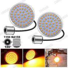 (Amber)LED Turn Signal Bulbs for Harley Davidson Motorcycle 1157 1156 Replacement