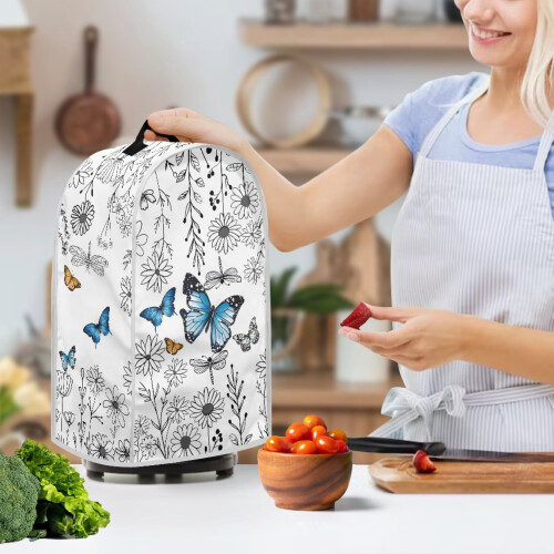 Butterfly Pattern Univesal Kitchen Accessories for Dust Protector Polyester Blender Dust Cover 2