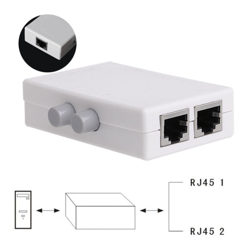 RJ45 Network Switch Selector 2x1/1x2, 2 Port Network Hub 2 Ports Network Switch 2