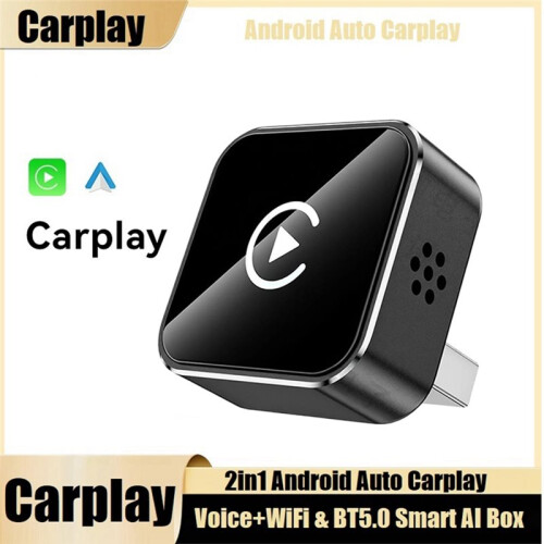 2in1 Wireless Carplay Android AUTO  5.0  AI Box USB Adapter Wired CarPlay to Wireless Carplay A 1