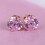 Ear Studs Cubic Zirconia Round Red and Gold 5