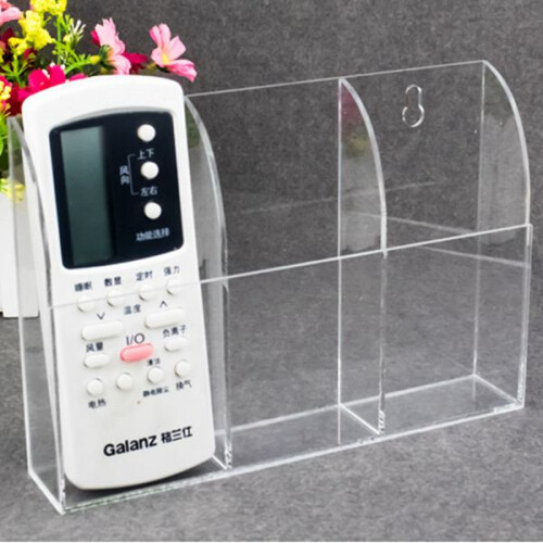 Support de Telecommande Transparent en Acrylique, Support Mural Organisateur Boite de Rangement (Trois Compartiments) 2