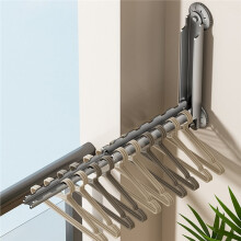 Étendoir à Linge Télescopique à Ventouses, Sans Perçage, Levage Invisible, Étendoir à Linge D'Intérieur pour Fenêtres en Baie