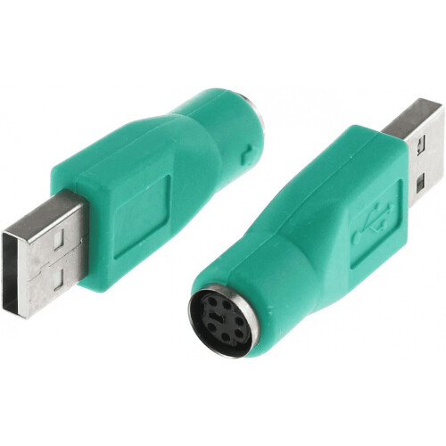 Μετατροπέας USB σε PS2, Πράσινος, αρσενικό σε θηλυκό, για ποντίκι και πληκτρολόγιο, 1
