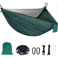 Camping Hammock Hammock with Mosquito Net 300 kg Carrying Capacity 2 Person Nylon Breathable Portable Ultra-light Travel Hammock for Outdoor Garden Ca