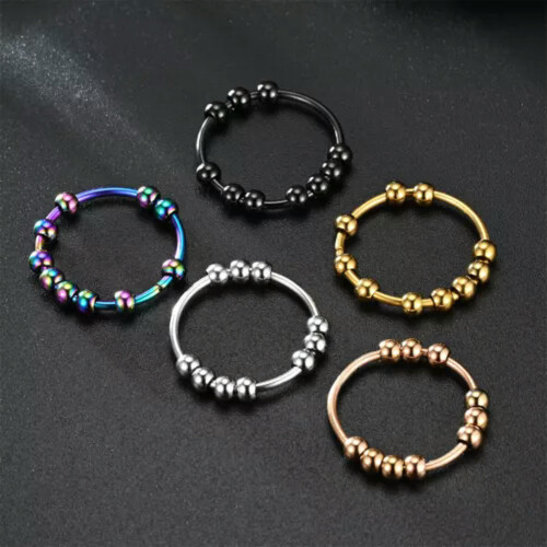 Women's 925 Silver Anxiety Ring for Fidget Relief Size 6-11 2