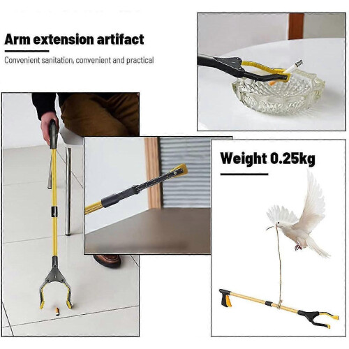 Aluminum Pick Up Tools, 81cm Folding Gripper, Long Rubber Telescopic Clamp 2