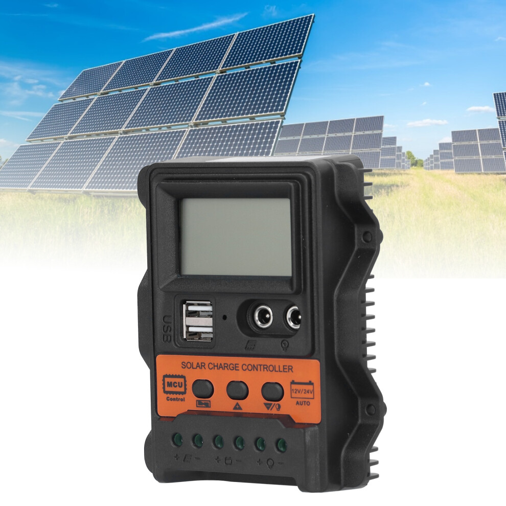 Solar Charge Controller Lcd Display 30A Dual Usb 12V-24V Discharge Regulator 4621390761614