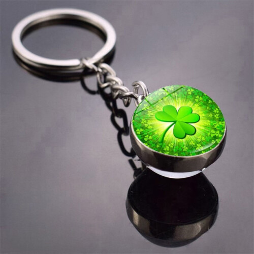 Four Leaf Clover Keychain Crystal Ball Pendant 1pc 1