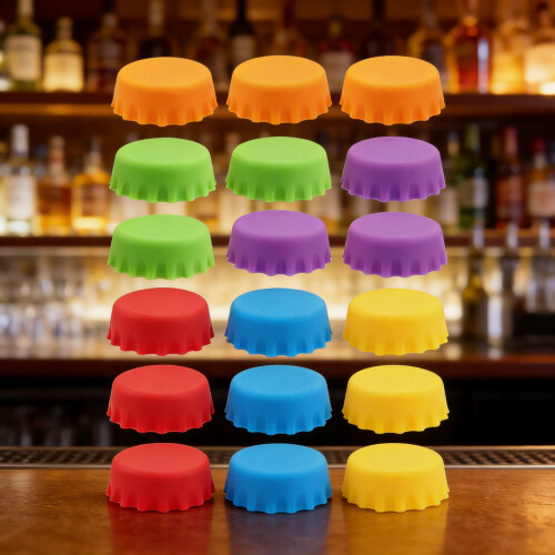 Bulk 18PCS Food Safe Silicone Beer Cap Protectors 6 Dynamic 1