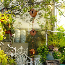 Gold Bird Houses Rain Chain for Heavy Rain, Functional & Decorative Replacement Downspout Chain for Outside RainChain