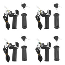 4X 36V Universal Electric Bicycle Throttle Handle with Led Display Indicator Speed Power Display Key Lock
