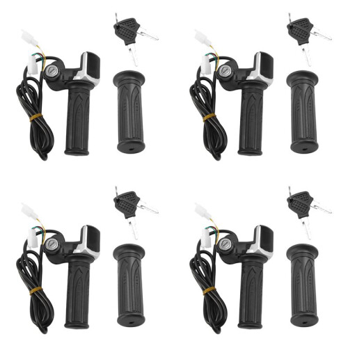4X 36V Universal Electric Bicycle Throttle Handle with Led Display Indicator Speed Power Display Key Lock
