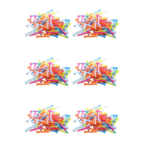 600 Pcs  Tees 54 mm Plastic Mixed Color