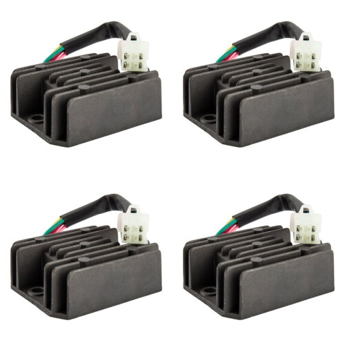 4X Universal 4 Wire Full Wave Black Motorcycle Regulator Rectifier 12V  Bike Quad