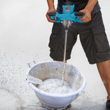 6-Speed 2100W Handheld Electric Mixer w/ S-Type Rod - Ideal for Cement, Putty & Paint Mixing, Blue