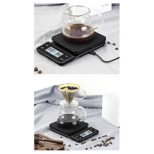 KINCJON Electronic Scale Lcd Press Screen USB Charging Bar Scale Timing Kitchen Scale Hand Coffee Electronic Scale 2