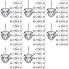 200-Teiliges Teesieb Edelstahl-Teekugel-Ei Lose, Verlängerter Kettenhaken für Gewürze, Tasse, Flasche, Gastgeschenke