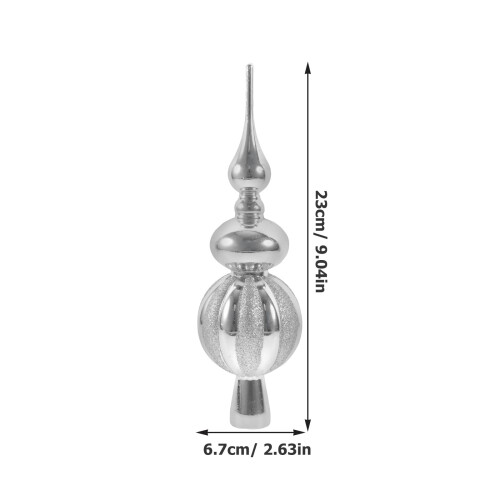 Spherical Christmas Tree Topper Silver 23 cm 1