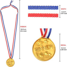 150 Stuks Gouden Plastic Winnaarsmedailles Award-Medailles voor Kinderen - Perfect voor Sport, Competitie en Feestartikelen