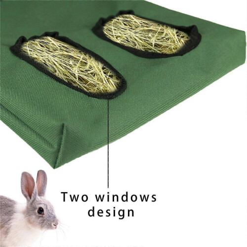 Rabbit Feeding Bag Pet Thatched Bag Feeding Baggreen1pcs 2