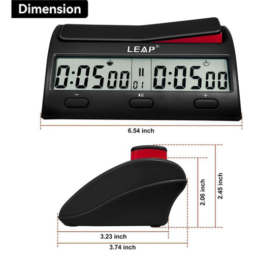 4X LEAP Chess Clock Advanced Digital Chess Timer with 7 Type 38 Timing Set Modes Professional Chess Clock Game Timer 2