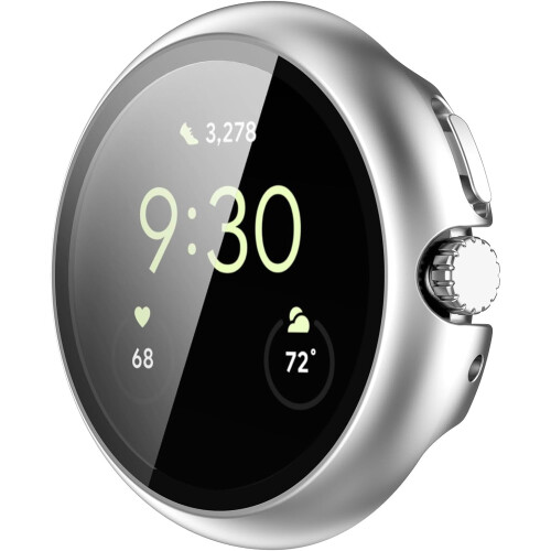 XiHAMA Compatible with Google Pixel Watch 4 (41mm/45mm) Case + Tempered Glass Screen Protector 1